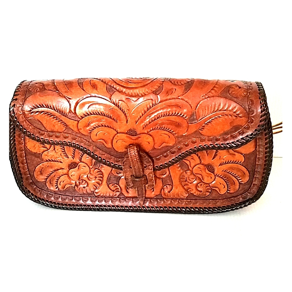 Vintage tooled leather bag